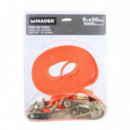 Eslinga de Amarre Mader con Carraca y Ganchos, 50mm x 9 Metros, 5.000 kg