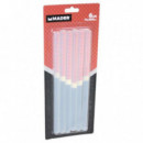 6 Barras de Pegamento de Silicona Transparente 11x200mm Mader