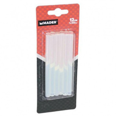 Barras de Pegamento de Silicona Transparente Mader 7x100mm (12 unidades)