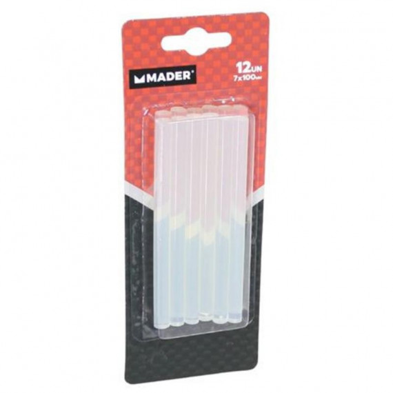 Barras de Pegamento de Silicona Transparente Mader 7x100mm (12 unidades)