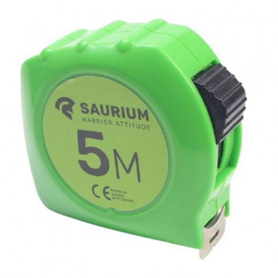 Flexómetro Saurium de 5 Metros x 19 mm con Freno Retenedor