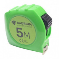 Flexómetro Saurium de 5 Metros x 19 mm con Freno Retenedor