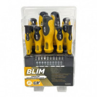 Juego de 21 Destornilladores y Puntas Blim Power Tools Cromo-Vanadio con Mango Ergonómico
