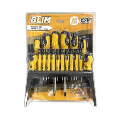 Juego de 18 Piezas Destornilladores Blim Power Tools de Cromo-Vanadio