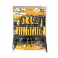 Juego de 18 Piezas Destornilladores Blim Power Tools de Cromo-Vanadio