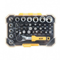 Juego de Carraca, Vasos y Puntas 1/4" 38 Piezas CRV Blim Power Tools