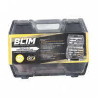 Maletín de Herramientas Blim de 37 Piezas con Vasos Cromo Vanadio 1/2" y 1/4"