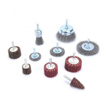 Kit Raspador Sindex con 5 Lijas y 5 Cepillos de Lat&oacute;n (10 Accesorios)