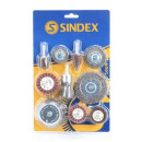 Kit Raspador Sindex con 5 Lijas y 5 Cepillos de Latón (10 Accesorios)