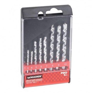 Juego de 8 Brocas Mader con Punta de Diamante para Hormig&oacute;n y Mamposter&iacute;a