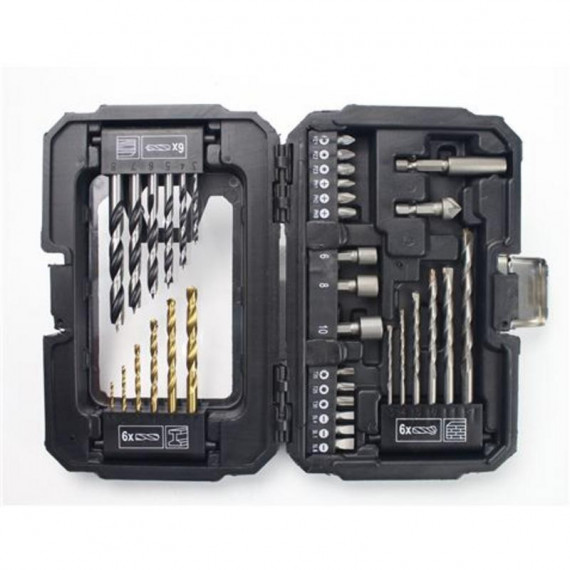 Juego de Brocas Mixtas y Puntas Mader con Escariador, Vasos y Adaptador Magnético