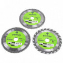 Pack de 3 Discos de Corte de Madera Saurium para Sierras de 210mm