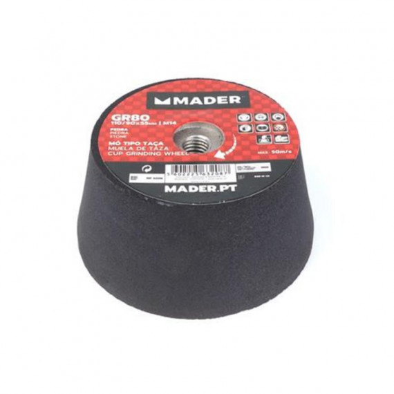 Muela Abrasiva Mader GR80 Ø110/90 mm para Amoladora, Rosca M14