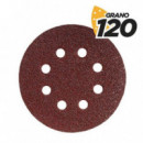 Paquete de 10 Lijas Redondas con Velcro Blim Power Tools 125mm Grano 120 para Lijadora BL0150
