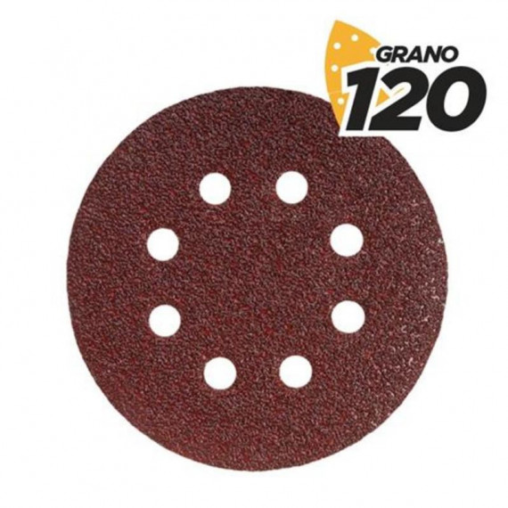 Paquete de 10 Lijas Redondas con Velcro Blim Power Tools 125mm Grano 120 para Lijadora BL0150