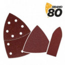 Set de 9 Lijas Grano 80 con Velcro para Lijadora Blim BL0137