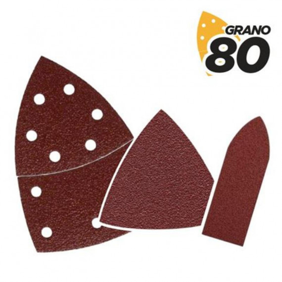 Set de 9 Lijas Grano 80 con Velcro para Lijadora Blim BL0137