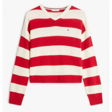 TOMMY HILFIGER - MDRN RUGBY RLX V-NK - 0EY - F|WW0WW47655/0EY