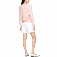 TOMMY HILFIGER - Co Jersey Stitch V-nk Sweater - Tpg - F|WW0WW40098/TPG