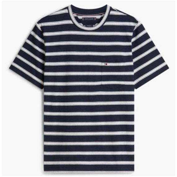 TOMMY HILFIGER - ESS REG FIT STRIPE POCKET TEE - 0A5 - F|MW0MW41378/0A5