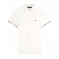 TOMMY HILFIGER - LIQUID COTTON RWB CUFF SLIM POLO - YBL - F|MW0MW41612/YBL