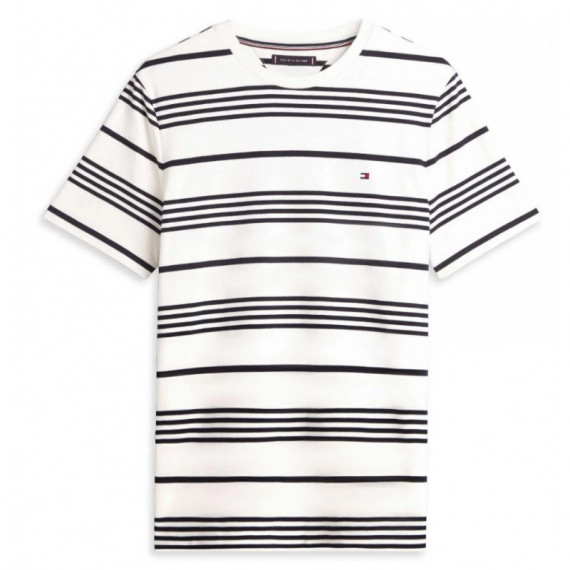 TOMMY HILFIGER - LIGHT INTERLOCK STRIPE TEE - 0FA - F|MW0MW41908/0FA