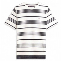 TOMMY HILFIGER - LIGHT INTERLOCK STRIPE TEE - 0FA - F|MW0MW41908/0FA
