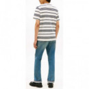 TOMMY HILFIGER - LIGHT INTERLOCK STRIPE TEE - 0FA - F|MW0MW41908/0FA