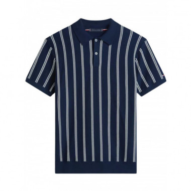 TOMMY HILFIGER - KNITTED VERTICAL STRIPE SS POLO - C1G - F|MW0MW41949/C1G