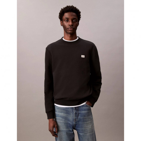 LS EU 350TERRY BADGE CN SWTSHRT BLACK