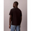 SS WAFFLE WOVEN LABEL CREWNK TEE DARK SA