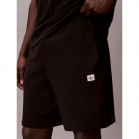 Eu 350TERRY Badge Short Black  CALVIN KLEIN
