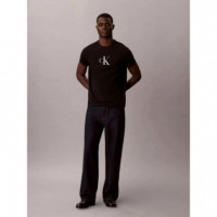 Ss 30S Distress Monogram Graphic Black  CALVIN KLEIN