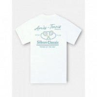 Camisetas Hombre Camiseta SILBON Apres-tennis Blanca