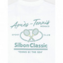 Camisetas Hombre Camiseta SILBON Apres-Tennis Blanca