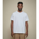 Camisetas Hombre Camiseta MERZ B SCHWANEN de Peso Medio y Corte Holgado 214 Blanco