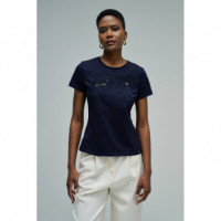 SALSA JEANS Camisetas Mujer Camiseta Salsa Lace Flowers Embroidery