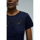 Salsa Jeans camisetas mujer Camiseta SALSA Lace Flowers Embroidery