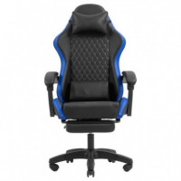 Silla Gaming MARS GAMING Mgc-x Ergonomico Reposapies Cuero Pu Blue/black