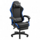 Silla Gaming MARS GAMING Mgc-x Ergonomico Reposapies Cuero Pu Blue/black