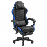 Silla Gaming MARS GAMING Mgc-x Ergonomico Reposapies Cuero Pu Blue/black