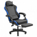 Silla Gaming MARS GAMING Mgc-x Ergonomico Reposapies Cuero Pu Blue/black