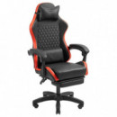 Silla Gaming MARS GAMING Mgc-x Ergonomico Reposapies Cuero Pu Red/black