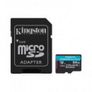 KINGSTON Tarjeta Memoria SD 64Gb 200Mb/S CANVAS GO Plus