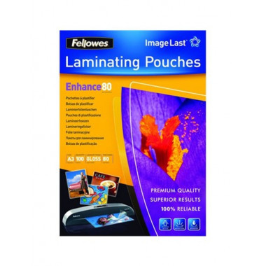 FELLOWES 5306207 PACK 100 BOLSAS PLASTIFICACION 80 MICRAS A3 303X426