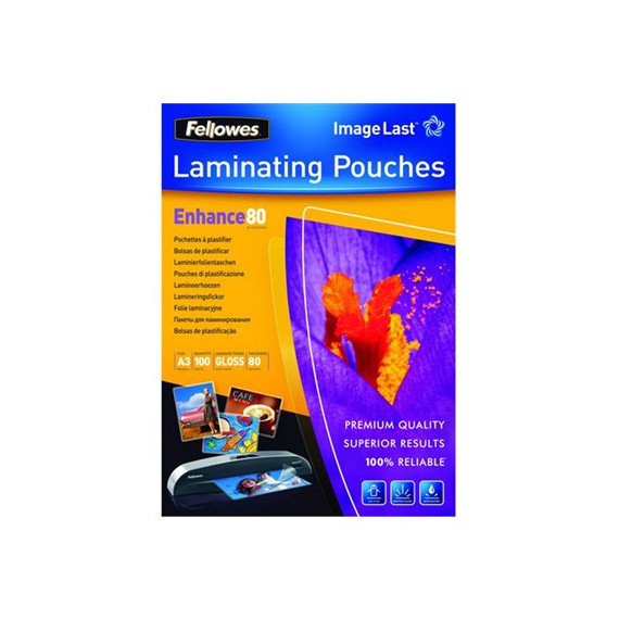 FELLOWES 5306207 PACK 100 BOLSAS PLASTIFICACION 80 MICRAS A3 303X426