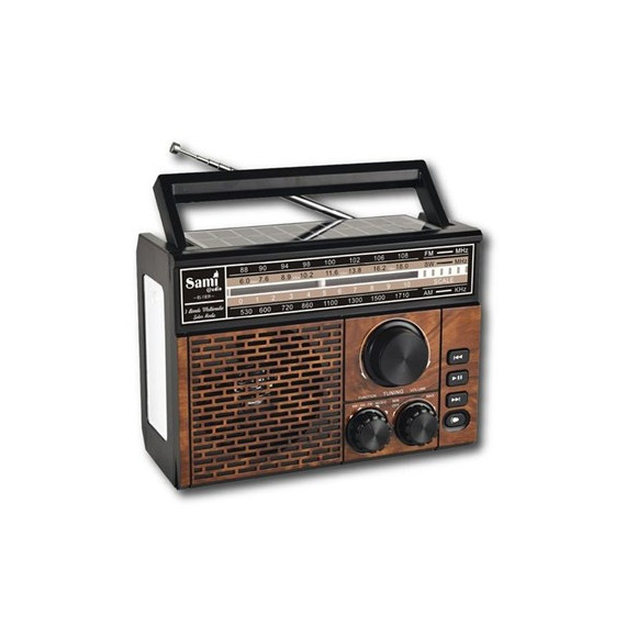 SAMI Radio Vintage Solar y Recargable 3 Bandas RS-11859