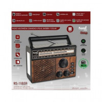 SAMI Radio Vintage Solar y Recargable 3 Bandas RS-11859