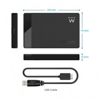 EWENT Caja Carcasa Protectora Para Disco Duro 2.5" Sata Usb 3.2 GEN1 EW7049 Sin Tornillo