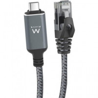 EWENT Cable Tipo C/M 3.1 A RJ45 Gigabit 2Mtrs Trenzado EC2002